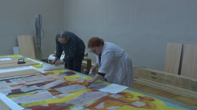 Картину площадью почти 20 кв. метров восстанавливают в Иркутске